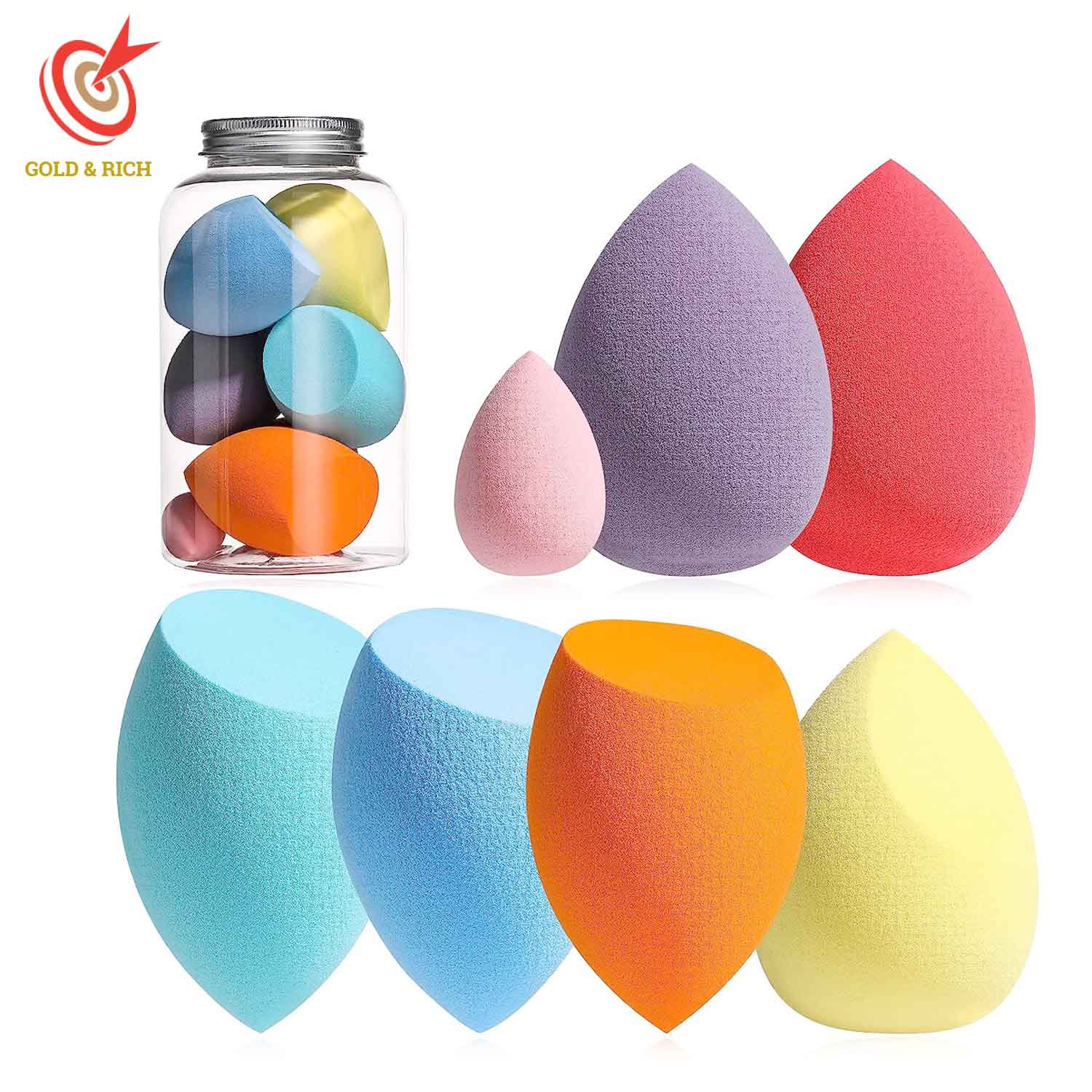 7-in-1 makeup sponges set with bottle